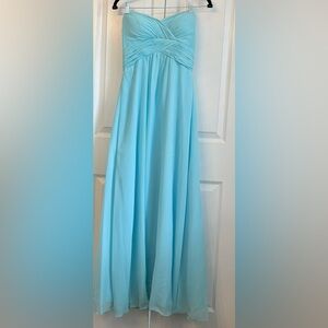 Pretty Maid Women’s Gown, Blue Strapless Dress, size 6